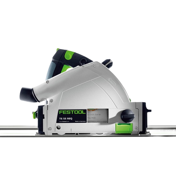 Compact plunge saw with green accents, designed for precision cutting in power tools and home improvement collections.