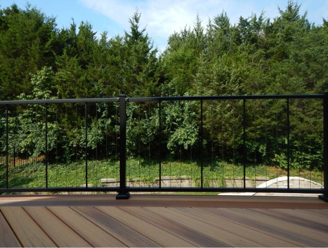 Westbury 6 ft Black C80 VertiCable Aluminum Stair Railing – Hartville ...