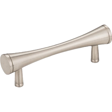 Satin nickel cabinet pull with tapered bar design, suitable for hardware and furniture accessories under $50 collection