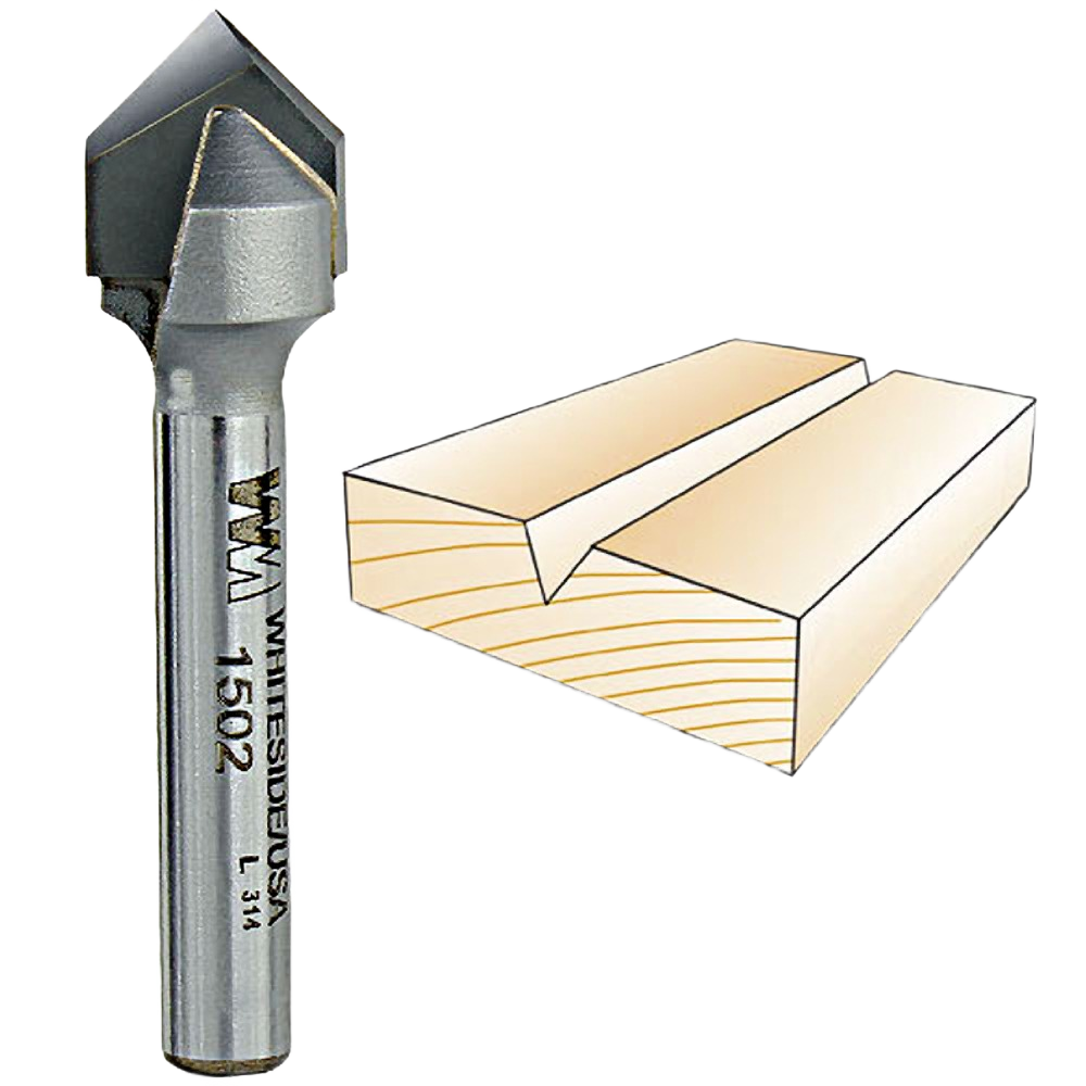 Whiteside 90° V-Groove Router Bit for Precise Woodworking – Hartville ...