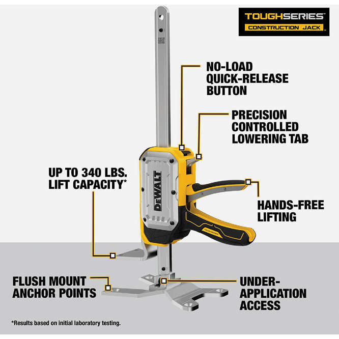 DEWALT TOUGHSERIES Construction Jack – Heavy-Duty Lifting Tool ...