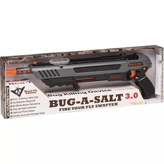 Black and orange Bug-A-Salt 3.0 insect control device in box for pest control under $50 and lawn garden use