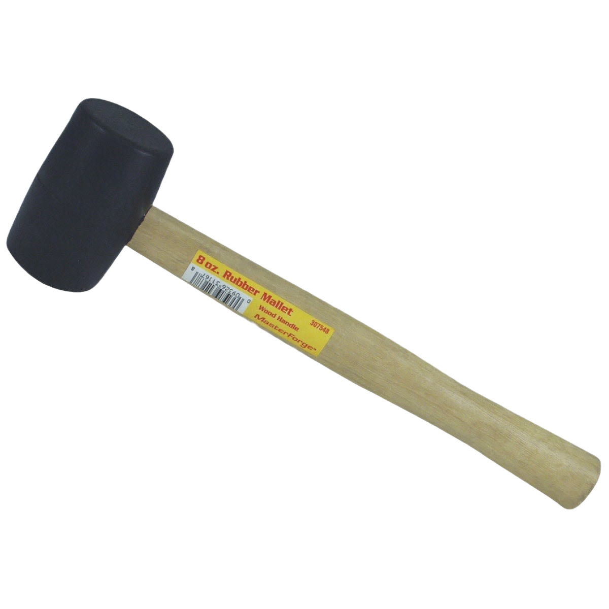 8 oz rubber mallet with smooth hardwood handle for home improvement and general tool use