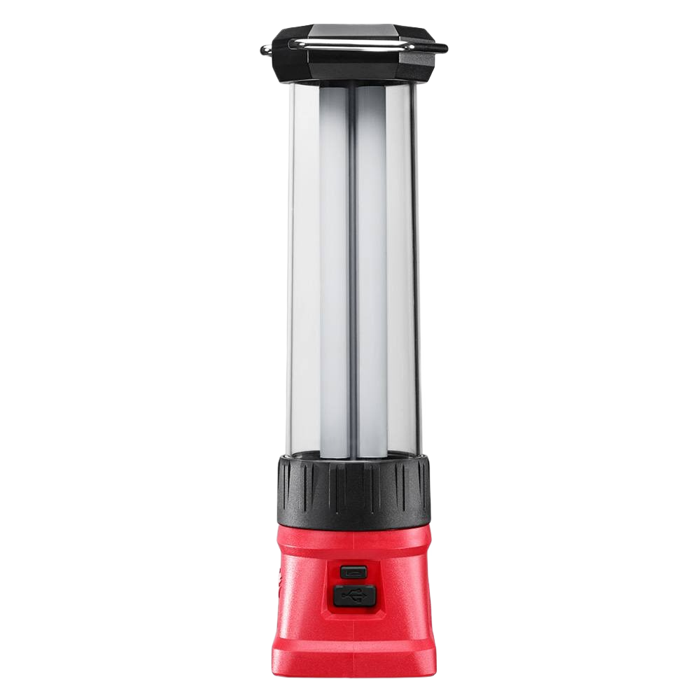 Portable Milwaukee utility light with USB charging port for work lights and home improvement projects