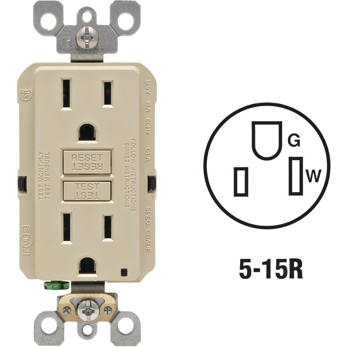 Leviton SmartlockPro GFCI Outlet 3-Pack Ivory Safety – Hartville Hardware