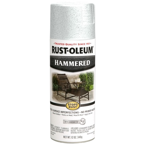 Rust-Oleum White Hammered spray paint can with rust-stopping finish for home improvement projects under $50 category
