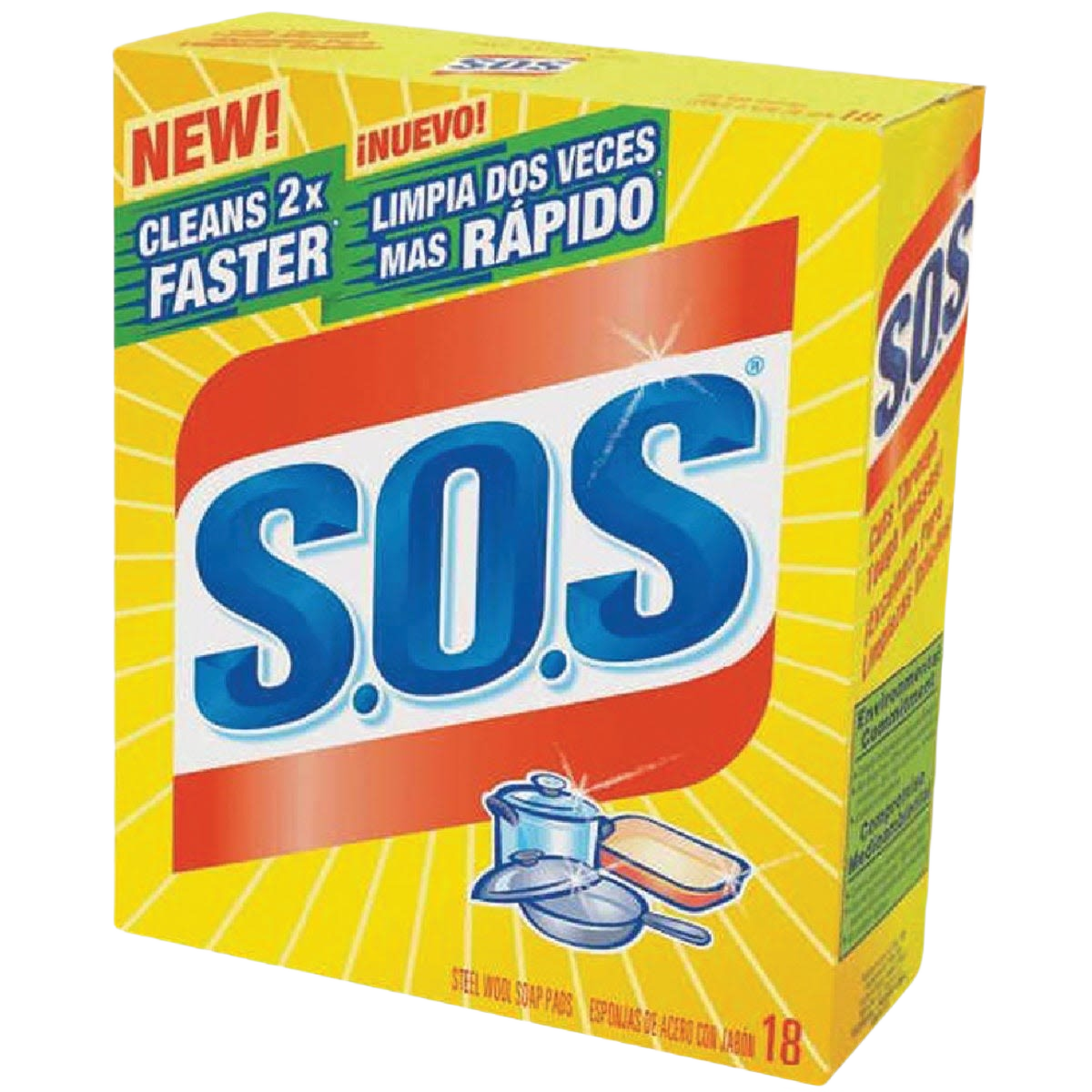 Yellow box of S.O.S steel wool soap pads for cleaning tools in household and home improvement collections under $50