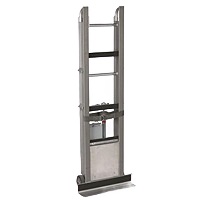 Aluminum stair climbing truck with sturdy welded frame and padded handles, designed for heavy-duty moving and rental equipment at Hartville Hardware.