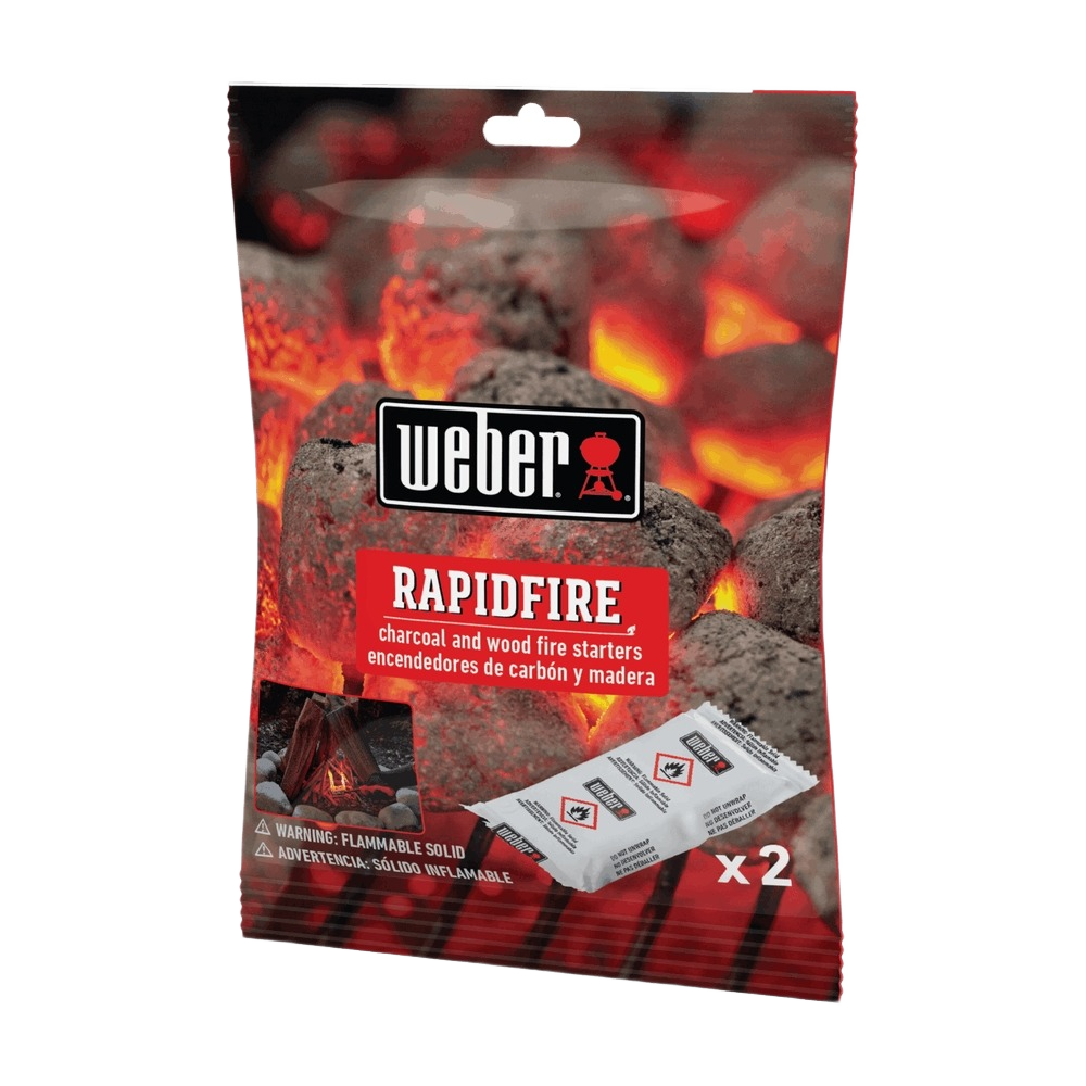 Package of two rapidfire fire starters designed for charcoal and wood grills in grilling tools and accessories collections