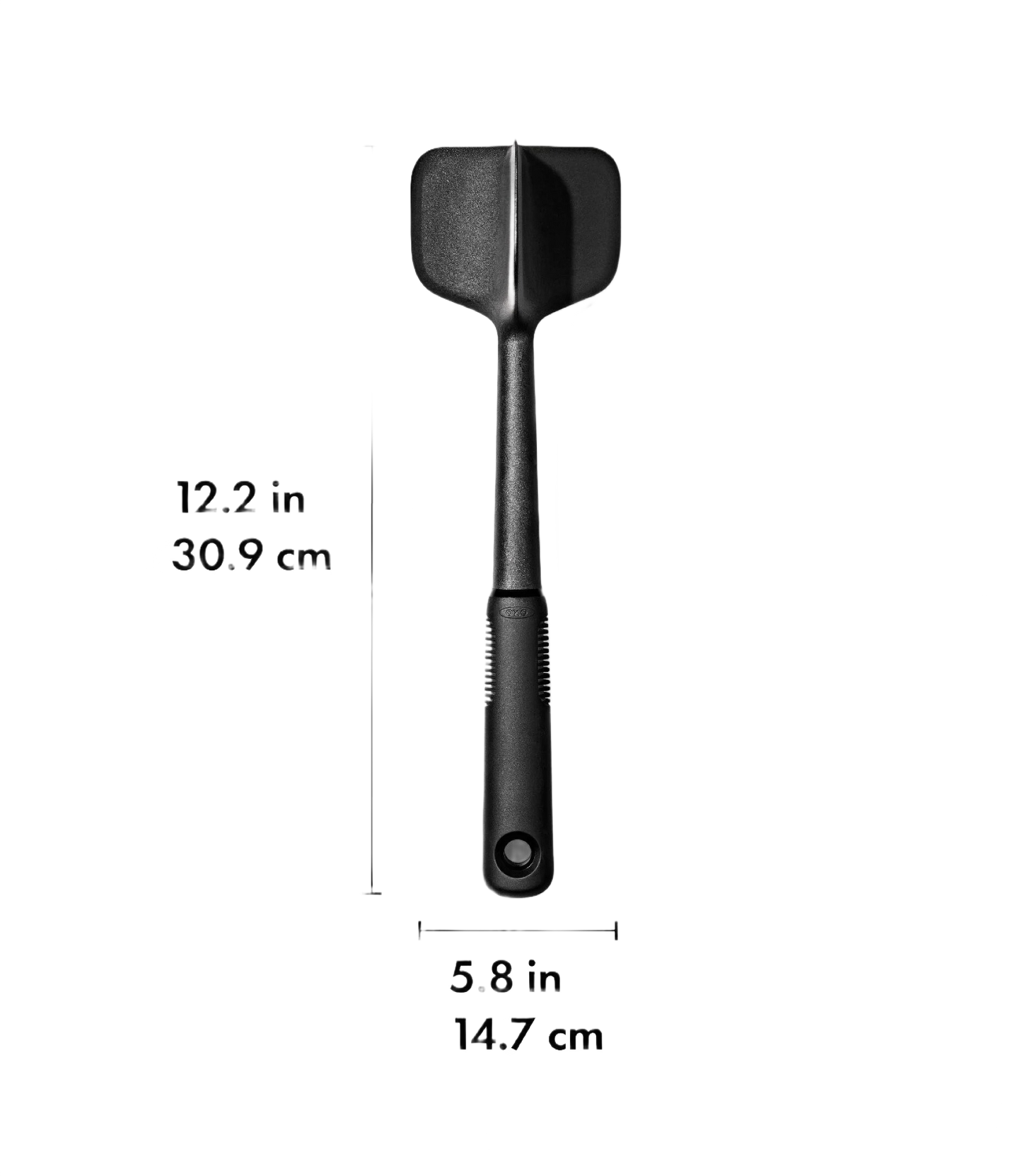Black ground meat chopper and turner with three wide blades and ergonomic grip in kitchen utensils and cooking gadgets collections