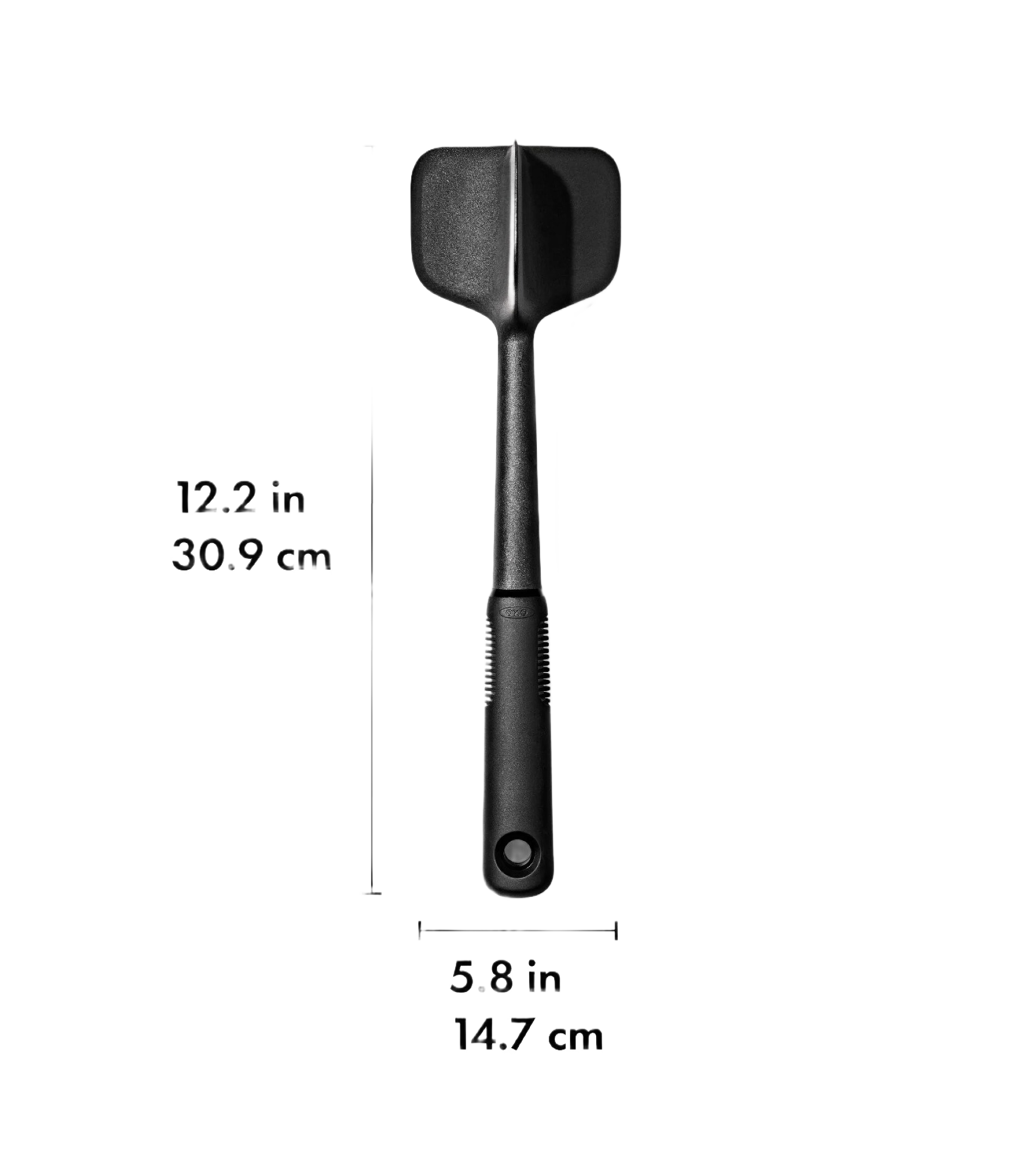 Black ground meat chopper and turner with three wide blades and ergonomic grip in kitchen utensils and cooking gadgets collections