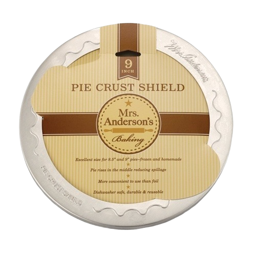 9-inch pie crust shield in durable metal, designed for even baking and reusable kitchen bakeware under $50