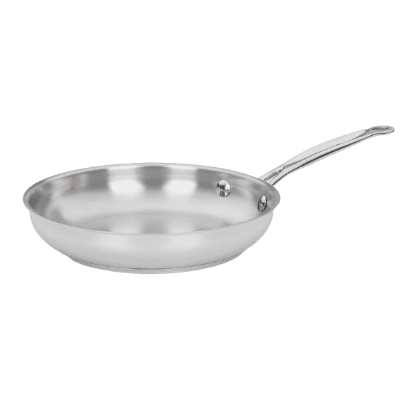 Stainless steel 10-inch skillet with long handle for cooking and kitchenware use under $100 and kitchen gadgets