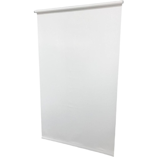 White vinyl roller shade designed for room darkening and light control in home improvement projects
