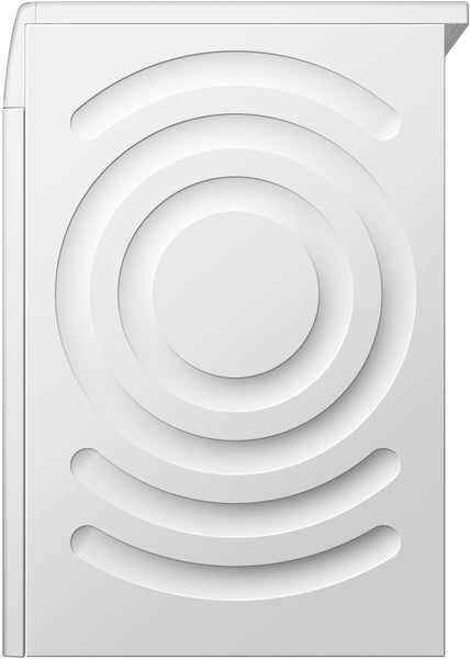 Side view of a compact washer with circular and curved ventilation design in Bosch washers and appliances collections