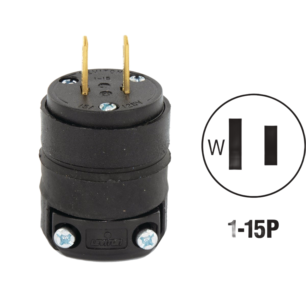 Leviton 15 Amp 125V Black Rough Use Cord Plug – Hartville Hardware